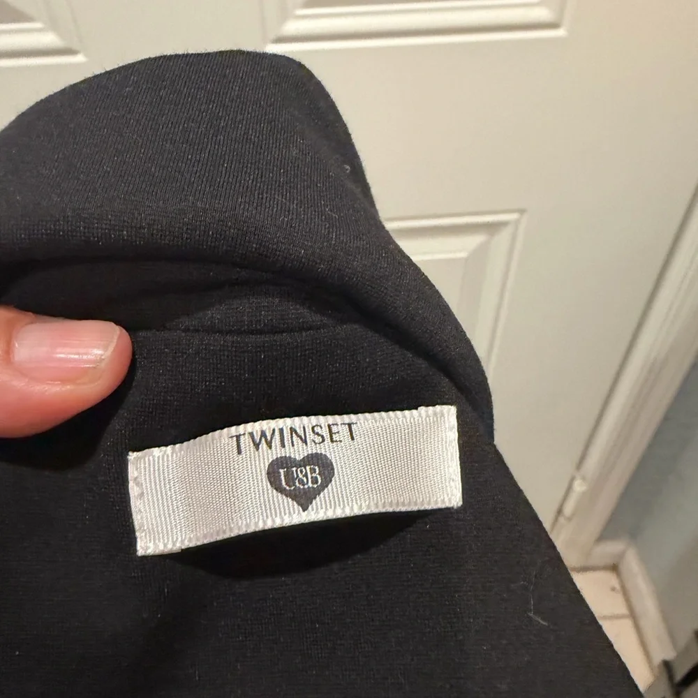 twin set trench belted black dress